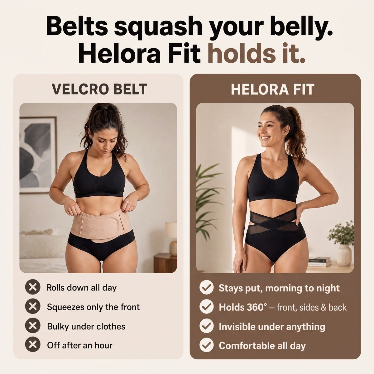 Velcro belt vs Helora Fit brief
