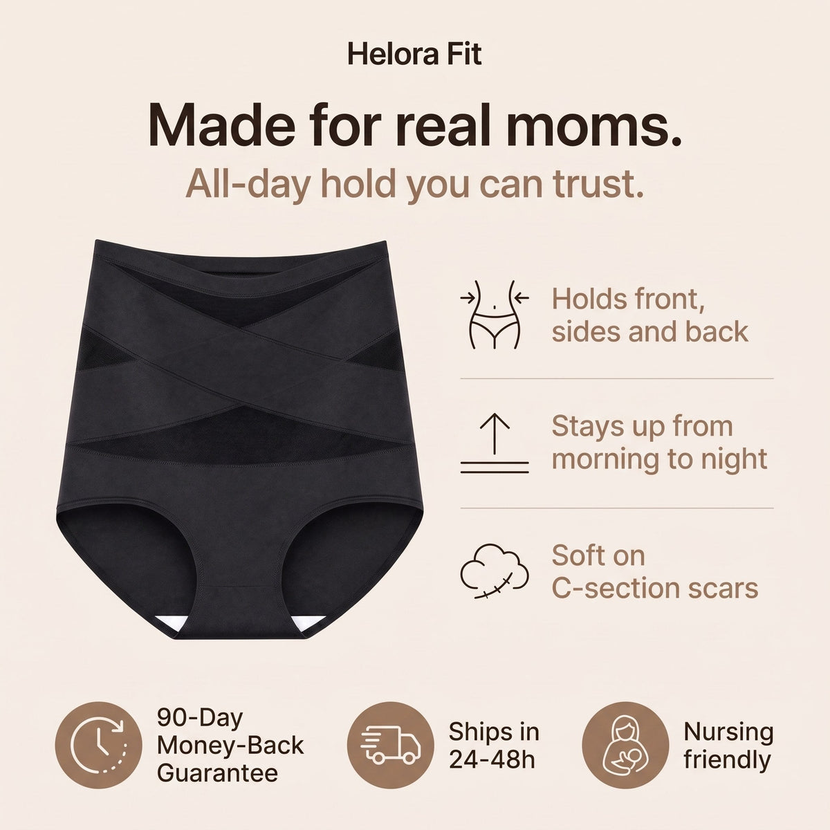 Helora Fit: made for real moms, 90-day guarantee